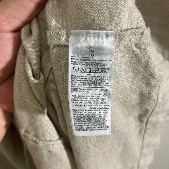 Old Navy Linen Blend Cream Sleeveless Dress - Picture 3 of 6